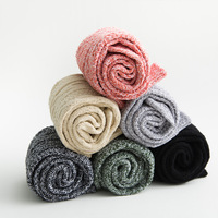 Lda1849 — chaussettes en Polyester pour femmes, bas simples, élastiques, doux, chauds, longues, au genou, en coton, simples, épaisses, bas d'hiver