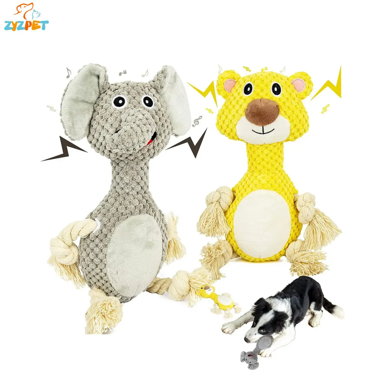 Jouets collants en peluche pour chien, papier froissé et jambes de corde Interactive, jouets durables à mâcher pour chien