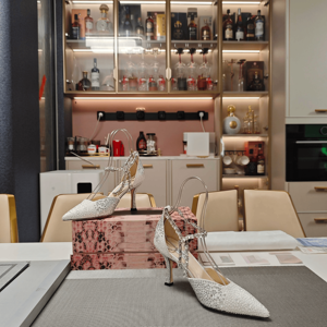 Jimmy Womens Pointed Toe Ankle Strap High Heels with Chain Detail Fashion Pumps for Office Date Night Chooing - Product Image 1