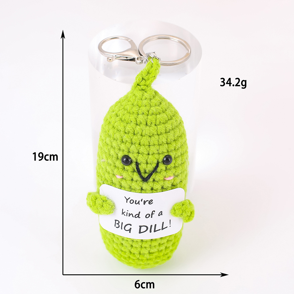 Porte-clés concombre vert jaune