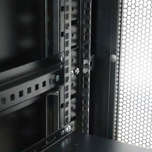 Armoire serveur 19 pouces standard avec porte avant ventilée en arc et serrure à ressort, et porte arrière ventilée à double ouverture - Product Image 6