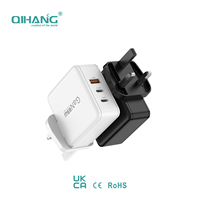 Chargeur rapide 65W QC3.0 & SCP avec prise UK, matériau GAN ignifuge, protection OTP, adaptateur secteur certifié CE pour ordinateurs portables