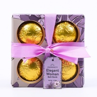 Vente en gros Coffret cadeau boules de bain or de luxe personnalisé Aromathérapie Spa Coffret bombe de bain pétillante naturelle biologique