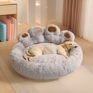 Cute Bear Paw <b>Dog</b> <b>Bed</b> Long Hair Warm Pet Nest Removable Washable Round <b>Couch</b> for Medium to Large <b>Dogs</b> - Product Image 4