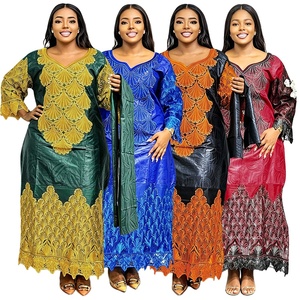 Abiti Africani per Donne, Abbigliamento Tradizionale Africano, Dashiki, <span class=keywords><strong>Ankara</strong></span>, Bazin, Abaya, Vestito Lungo Musulmano, Kaftan, Maxi Abito Lungo - Product Image 1
