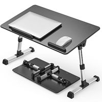 Support d'ordinateur portable multi-angle réglable, table d'étude pliante pour la maison et le lit avec ventilateur