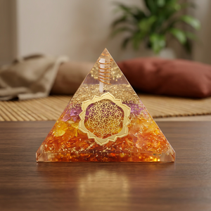 Pirámide de Orgón de Ágata Hecha a Mano, Cristal Curativo de Chakra Reiki para Generar Energía Positiva, Meditación y Amor - Product Image 2