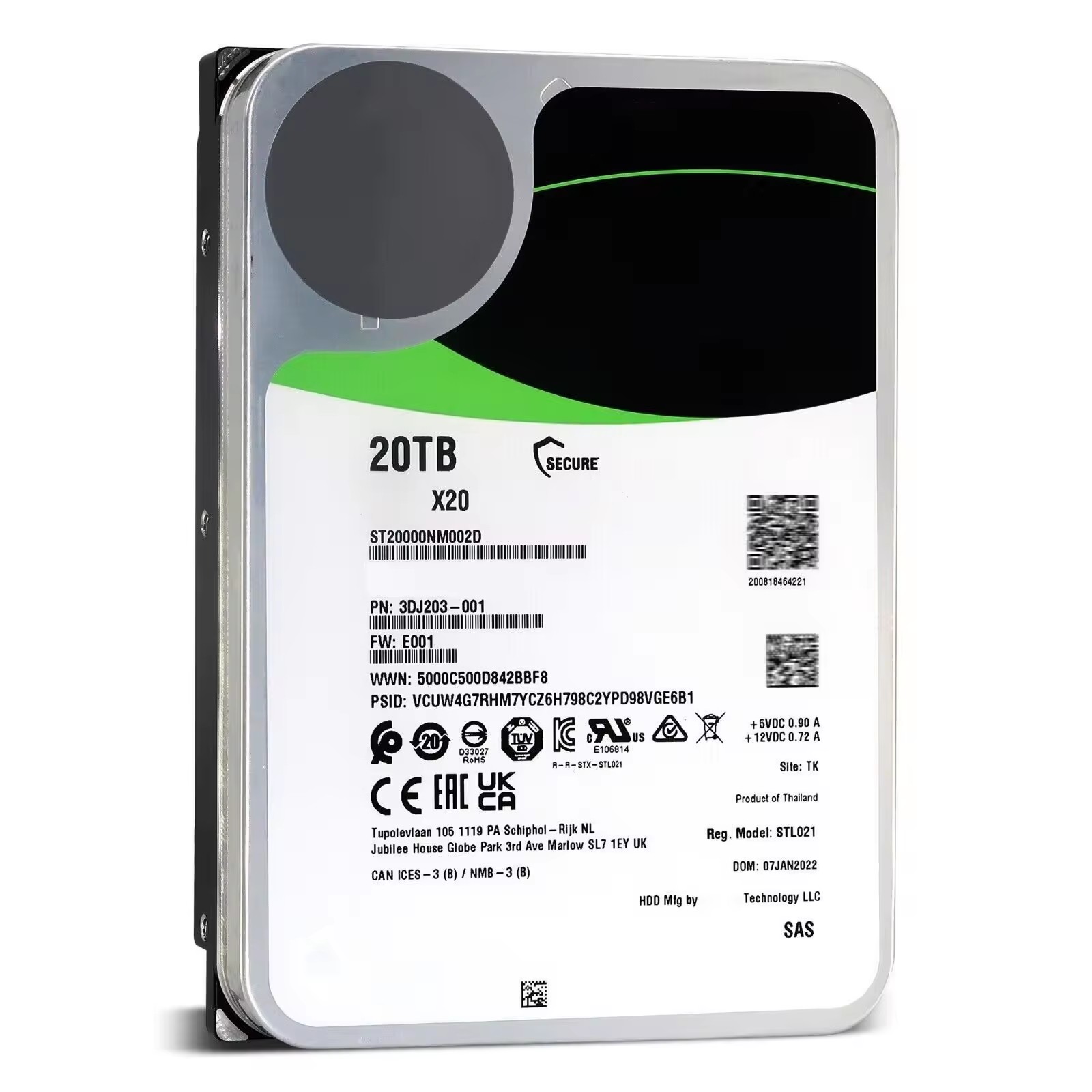 Seagate EXOS X20 20TB HDD - High Capacity & Performance
