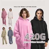 Sweat à capuche épais d'hiver 100% coton délavé style vintage, coupe oversize, style streetwear rétro américain