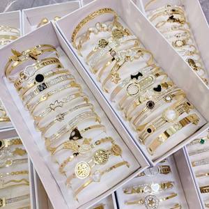 Wholesale Fashion <strong>Bracelet</strong> Random Styles 18k <strong>Gold</strong> Plated Stainless Steel Cuff <strong>Bracelets</strong> <strong>for</strong> <strong>Women</strong> Jewelry - Product Image 1