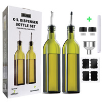 Bouteilles en verre personnalisées vides carrées, rondes, ambrées, vertes de 250 ml, 500 ml, 750 ml pour le stockage de l'huile d'olive