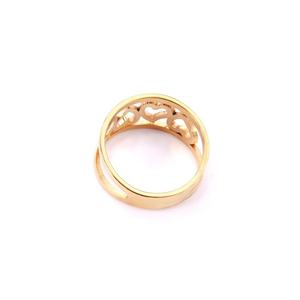 Anillo de compromiso y boda de acero inoxidable, impermeable, hueco y grueso, chapado en oro PVD de 18K, para mujer. - Product Image 4