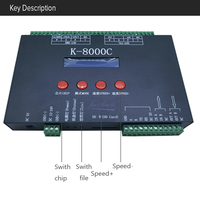 K8000C DMX512 LED Pixel RGB Color Controlador DE LA K-8000C Controlador a todo Color para WS2811 WS2812 SK6812 Tira de LED Módulo LED
