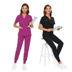 Nursing Supplies Plus Size Elastic Yoga Waistband Women Scrub Set Scrubs Uniforms Medical Srubs Medical Scrubs Nurse