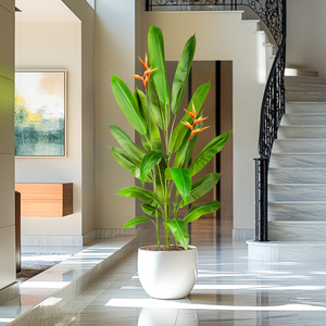 Pájaro <span class=keywords><strong>del</strong></span> paraíso artificial toque real <span class=keywords><strong>palmera</strong></span> hojas árboles Planta flores de seda para interior exterior hogar jardín decoración Hotel Decoración - Product Image 1