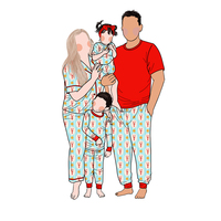 Ensemble de pyjamas d'hiver en fibre de bambou à manches longues pour bébés filles, taille plus, motif de dessin animé familial de Noël, best-seller 2025