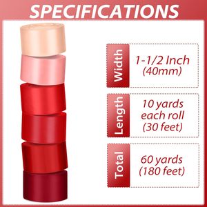 4cm 100yard Decoration Hair <b>Ribbon</b> Mix Colors Double Single Face <b>Red</b> Polyester Satin Gift <b>Ribbons</b> for Wrapping Flowers - Product Image 2