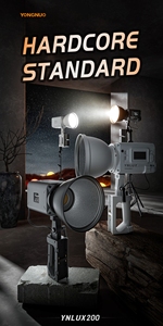 Yongnuo lux200 200W cầm tay ngoài trời dẫn ánh sáng nhiếp ảnh Ánh sáng 2700k-6500K Bowens núi màu xám - Product Image 5