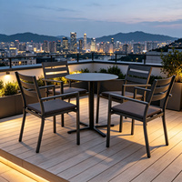 Ensemble de salle à manger de patio en aluminium 6 places, ensemble de dinette d'extérieur avec chaises, mobilier de jardin et de cour avec revêtement en poudre, OEM ODM
