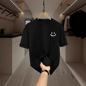 T-shirt Oversize Personalizzata 2025 con Collo a O, 180 Grammi, in Maglia Pesante, Manica Corta, Stampa Digitale a Rilievo, Grafica Semplice - Product Image 3