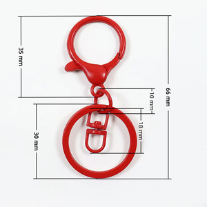Round Lobster Buckle Keychain Zinc Alloy 66 Mm With Figure Eight Ring For Dog Or Doll Clips Spring 2025 - Product Image 1