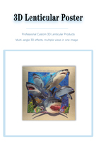 Affiches murales 3D lenticulaires créatives en plastique à image changeante, paysages et animaux, pour cadeaux de fêtes et décoration intérieure