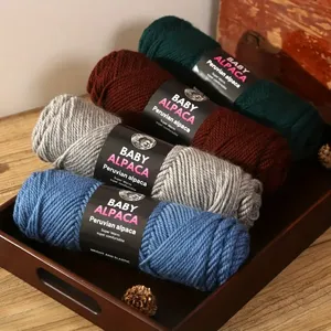 Sợi len <span class=keywords><strong>Alpaca</strong></span> ấm áp pha trộn 100g để đan tay - Product Image 1