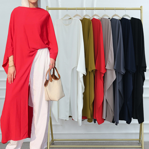 2025 nuovo stile tacchino Nida musulmana camicia lunga donna Abaya irregolare modesto abito Abaya <span class=keywords><strong>abbigliamento</strong></span> islamico Abaya donna abito musulmano - Product Image 1