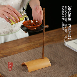Zhuqige Bamboo Candle Holder Handmade Tea Ceremony Lamp Retro Decor For Table Use - Product Image 2