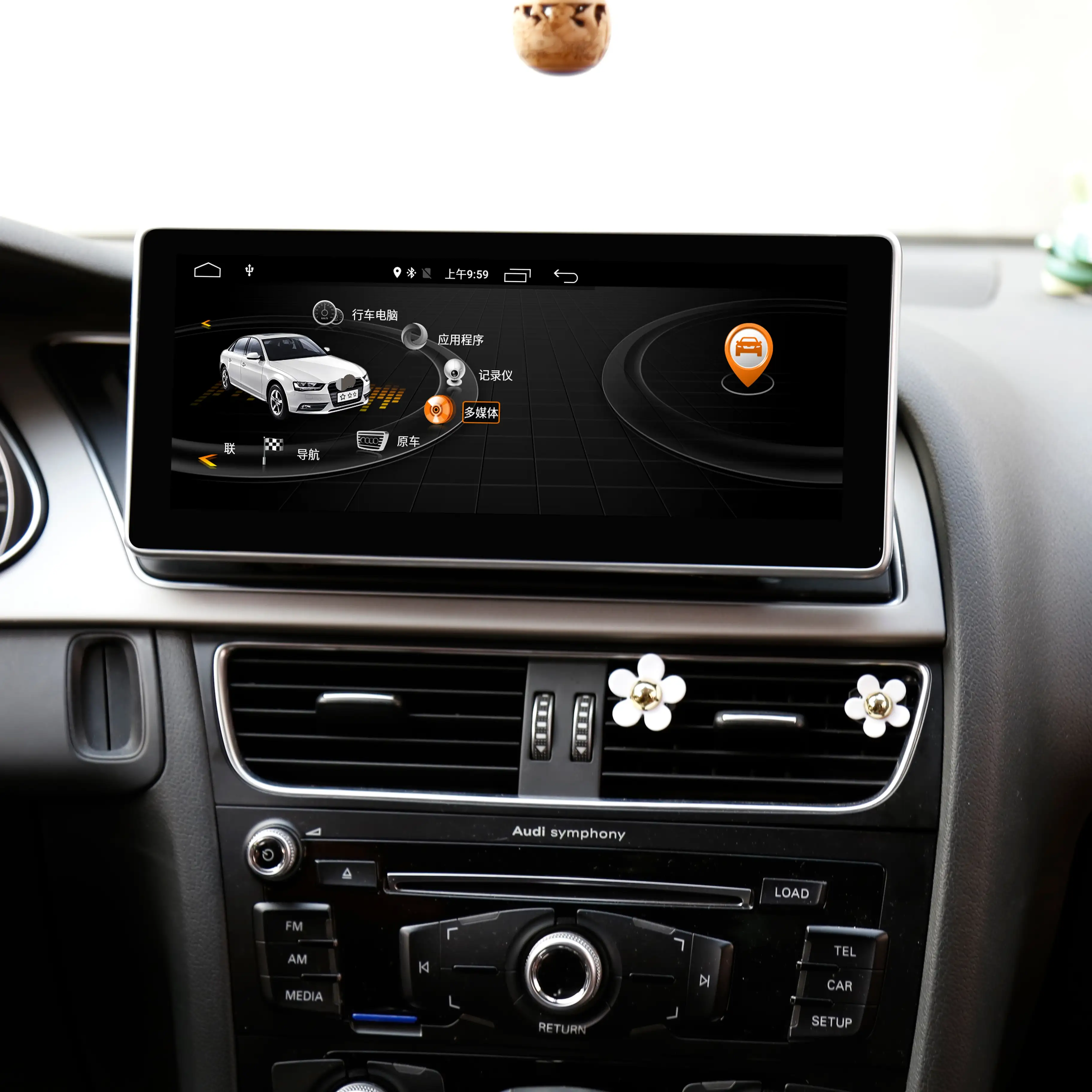 Tableau de bord avec écran tactile de 10.25 pouces, autoradio, multimédia, avec navigation GPS, 4G LTE, wifl, pour Audi Q5 high, 2009 — 2016