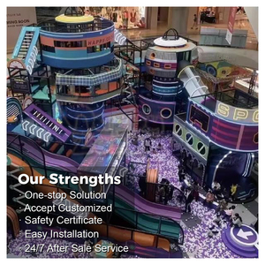 <span class=keywords><strong>Parco</strong></span> Giochi Indoor Personalizzato a Tema Cyberpunk |   <span class=keywords><strong>Parco</strong></span> Giochi Morbido Multilivello e Trampolino con Percorso Ninja, Zipline e Piscina di Palline - Product Image 2