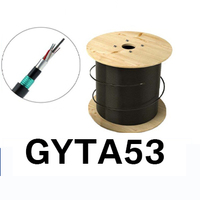 Cable de fibra óptica G652d de modo único de fábrica de 20 años, Cable de comunicación de tubo suelto trenzado Gyta GYTS GYTA