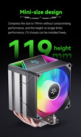 Ventilateur de refroidissement CPU Snowman en promotion, 6 caloducs, TDP 180W, PWM 4 broches, prise en charge RGB, compatible Intel et AMD, dissipation thermique silencieuse multiplateforme