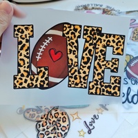 Patch flocage personnalisable en forme de cœur pour transfert DTF, lavable, à presser à chaud pour vêtements, thème Saint-Valentin