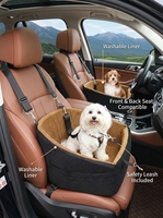 Rehausseur de siège auto pour animaux de compagnie, capacité jusqu'à 30 lb, design matelassé diamant pour sièges avant et arrière de voiture/SUV/pick-up