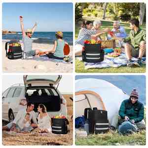 Large Soft Cooler Bag <b>Insulated</b> <b>Lunch</b> <b>Box</b> Backpack with Zippered Dispensing Lid Outdoor for Campus Girl Thermal Food Solar Panel - Product Image 6