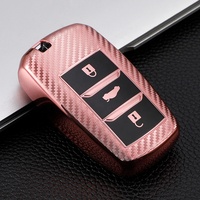 Étui de protection pour clé de voiture en fibre de carbone TPU compatible avec Changan CS35 CS75 V3 CS15 V5 V7 Oushang A600 A800, porte-clés télécommande, accessoires de voiture