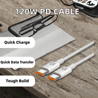 Chargeur universel rapide 1,5 W 0,3 A PD double Type-C, câble de charge super rapide en cuivre pur, transfert de données haute vitesse pour téléphone portable