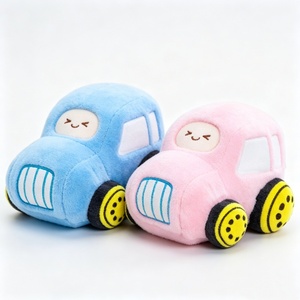 Par de peluches de coche azul y rosa personalizados, juego de peluches de coche, lindo peluche de coche de dibujos animados - Product Image 1