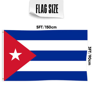 3x5Ft High Quality Triple/Double Layer Plus Blackout Cloth 100D Polyester Fabric Country Flag <span class=keywords><strong>Cuba</strong></span> Country - Product Image 2