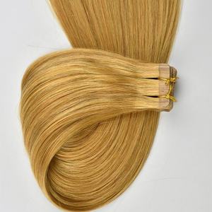 Extensiones de Cabello Humano Remy Virgen de Estilo Europeo Liso, Extensiones Invisibles con Cinta Adhesiva, Trama Doble a Máquina, Todos los Colores Disponibles - Product Image 1
