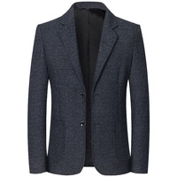 Blazer résistant aux plis pour hommes, veste d'affaires décontractée à simple boutonnage pour hommes matures, tenue de bureau confortable, printemps-automne