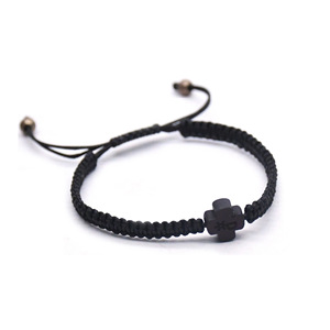 Handmade Rope Woven Cross <b>Bracelet</b> Black Adjustable <b>String</b> <b>Bracelet</b> For Gift - Product Image 5