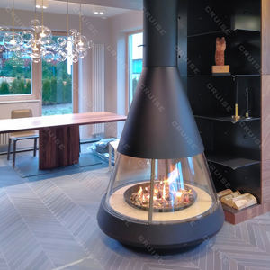 Chimenea Circular de Leña con Frente de Vidrio, Diseño Nuevo, Extra Grande, de Ventilación Directa y Funcionamiento a Gas para Calefacción de Villas - Product Image 4