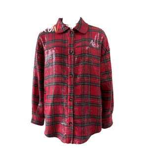 Chemise à carreaux rétro décontractée pour femme, style vintage d'automne, avec poche poitrine et boutons, en polyester et coton, manches longues - Product Image 1