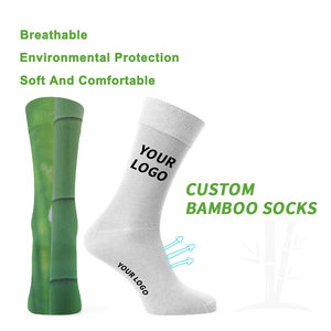 Chaussettes de travail décontractées pour hommes, personnalisées, 100% bambou noir, antidérapantes, antibactériennes, jetables - Product Image 1