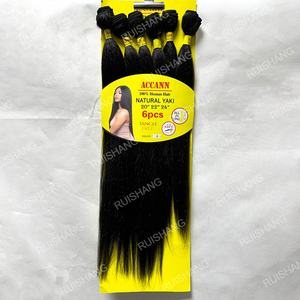 20 "22" 24 "ACCA YAKI doğal düz sentetik saç uzatma 6 demetleri yumuşak doku dolaşmayan saç örgüler ucuz örgüleri - Product Image 4