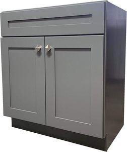 Offre Spéciale <span class=keywords><strong>30</strong></span> "de large x 21" de profondeur nouveau gris Shaker simple évier salle de bain vanité <span class=keywords><strong>base</strong></span> armoire laqué mat panneau de porte gris mélamine - Product Image 1