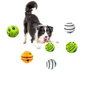 Cetakan bola hewan peliharaan yang langsung disediakan, pola, bentuk warna terbuka, bola suara berkedip untuk anjing dan kucing kustom