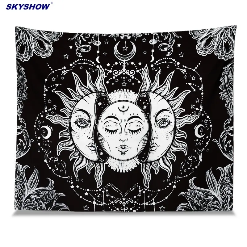 Mandala Tapestry Wall Hangings Boho Black and White Art Wall Hanging Tapestry for Home Decor